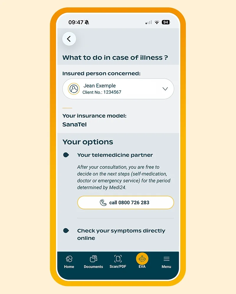 Aperçu application Espace client