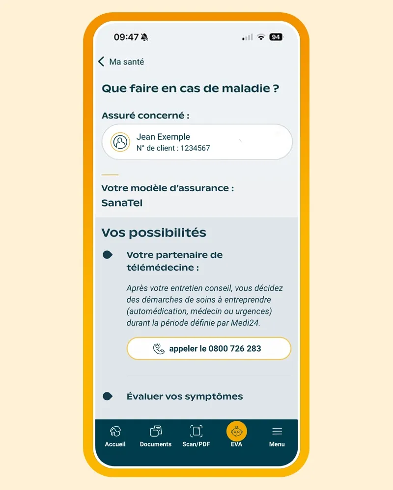 Aperçu application Espace client