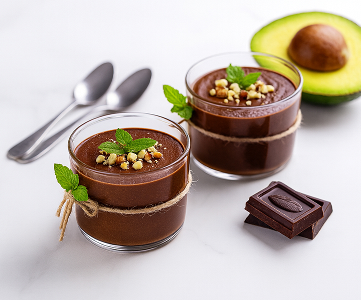Recette 2 : Mousse chocolat-avocat et cacao 